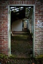 Urban exploration look through abandoned building Royalty Free Stock Photo