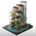 Urban Farm with Vertical Aquaponics System