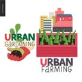 Urban farming and gardening logos