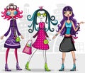 Urban fashion girls Royalty Free Stock Photo