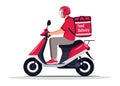 Urban food delivery semi flat RGB color vector illustration