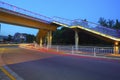 Urban footbridge and road intersection of night scene