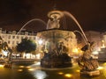 Urban fountain by night in Lisboa