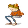 Urban frog guy, vector illustration