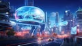 urban futuristic road background