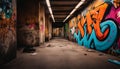 Urban Graffiti Corridor Royalty Free Stock Photo