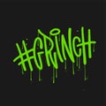 Urban graffiti lettering quote - GRINCH. Ironic Christmas textured vector illustration. Good for t shirt print, poster