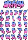 Urban - Graffiti Styled Street Art Cool Kids font, full editable alphabet