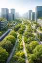Urban Green Corridor Network Royalty Free Stock Photo