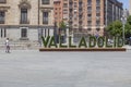Urban green up letters of Valladolid, Spain