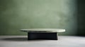Urban Grey Stone Table With Light Green And Dark Bronze Accents Royalty Free Stock Photo