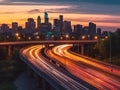 Urban Highway Rush Hour at Dusk