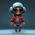 Urban Hip Hop Style: 3d Cartoon Ant In Super Cute Urban Clothes Royalty Free Stock Photo