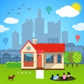 Urban home concept. Vector illustration