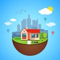 Urban home earth concept. Vector illustration