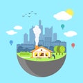 Urban home earth concept. Vector illustration