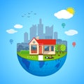 Urban home earth concept. Vector illustration