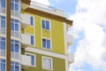 Urban house or building, facade pattern. blue sky Royalty Free Stock Photo