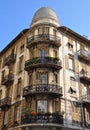 Urban house with french windows and balconies