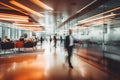 Urban Hustle: Blurred Silhouettes of People in Motion Indoors - office, school, university, shopping mall or public place Royalty Free Stock Photo