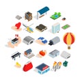 Urban infrastructure icons set, isometric style Royalty Free Stock Photo