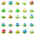 Urban infrastructure icons set, isometric style Royalty Free Stock Photo