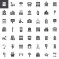 Urban infrastructure vector icons set