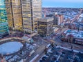 Urban intersection , Calgary, Alberta Royalty Free Stock Photo