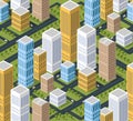 Urban isometric 3D illustration area with building