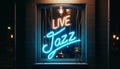 Urban Jazz Nightlife Neon Window Sign Royalty Free Stock Photo