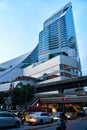 Urban Landscape of Bangkok: Elevated Walkway Over Busy Eastern Street