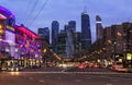 Urban landscape, Bolshaya Dorogomilovskaya street in the evening, Moscow