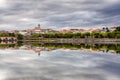 Urban landscape of the city of Mirandela in the north of Portugal. Panoramic view of the banks of the river Tua with the tradition Royalty Free Stock Photo