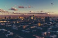 The urban landscape during dramatic sunset from high point Royalty Free Stock Photo