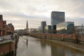 Autumn urban landscape. Hamburg city center.