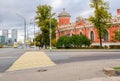 The urban landscape includes splendid historic architecture side by side with the modern minimalist formes, Moscow, Russia.