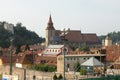 Urban landscape in the old town Brasov (Kronstadt), in Transilvania. Royalty Free Stock Photo