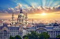 Urban landscape panorama with old buildings in Budapest Royalty Free Stock Photo