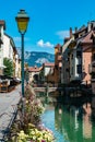 Urban landscape river,buildings and architecture of Annecy old town.