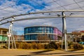 Urban landscape of Zaragoza in Spain with modern architecture from Expo 2008