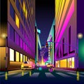 Urban Life CIty view at night Royalty Free Stock Photo