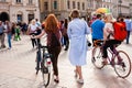 Urban life. People Walking In A Big City Street