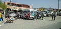 Urban life, shops and workshops, markets and common life in the streets of Morocco. People walking around