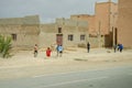 Urban life, shops and workshops, markets and common life in the streets of Morocco. People walking around