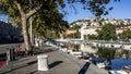 Boats and Urban Life at Waterfront of the River RjeÃÂina in Harbor City Rijeka, Croatia