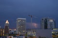 Urban lightning strike Downtown Tacoma Washington