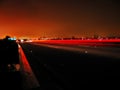 Urban main road at night