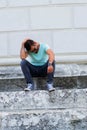 Urban man on stairs Royalty Free Stock Photo