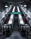 Urban metro station stairs,
