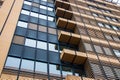 Urban metropolis modern architecture. Exterior with glass walls, reflecting surrounding buildings.